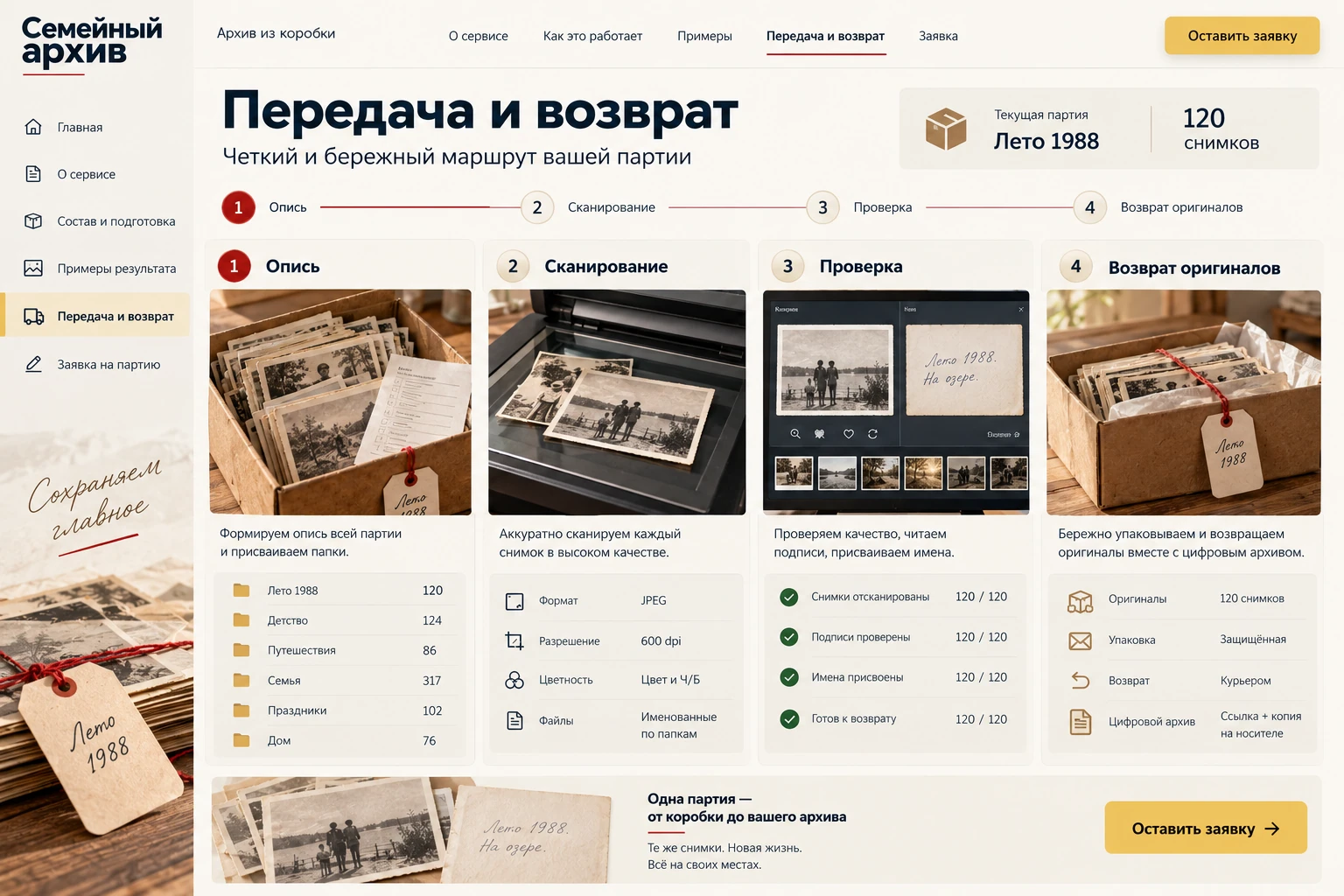 Семейный архив: Передача и возврат