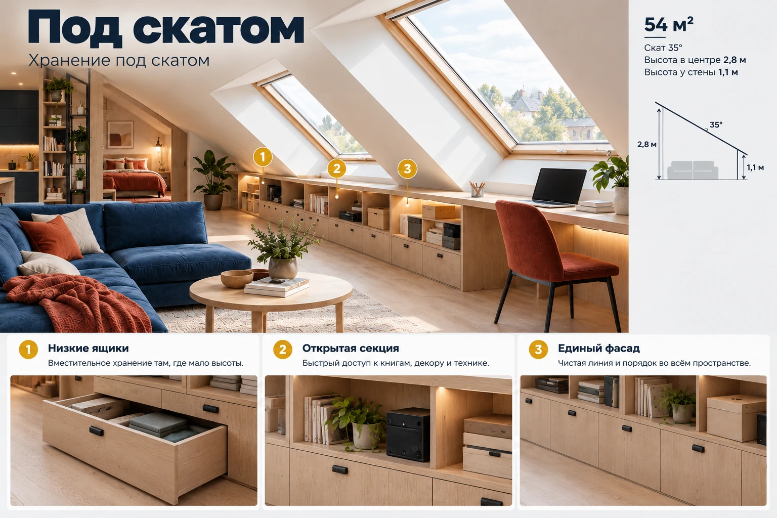 Под скатом: Хранение под скатом