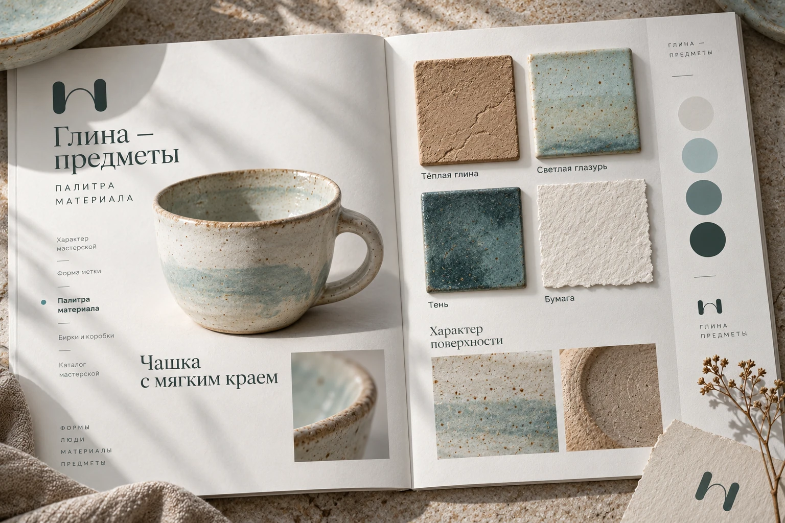 Глина — предметы: Палитра материала