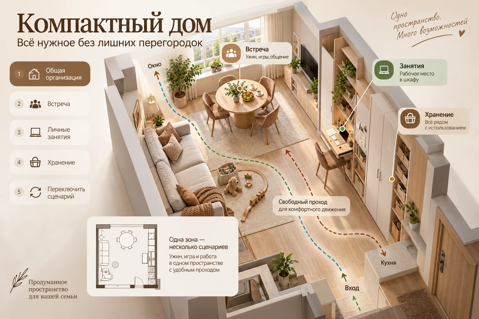 Компактный дом: Общая организация