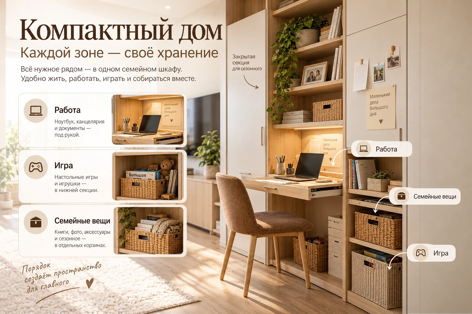 Компактный дом: Вещи по месту