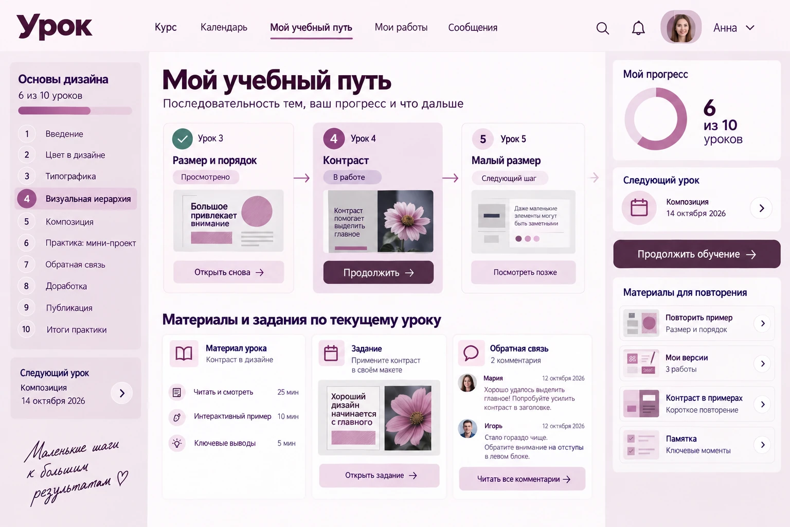 Урок: Мой учебный путь
