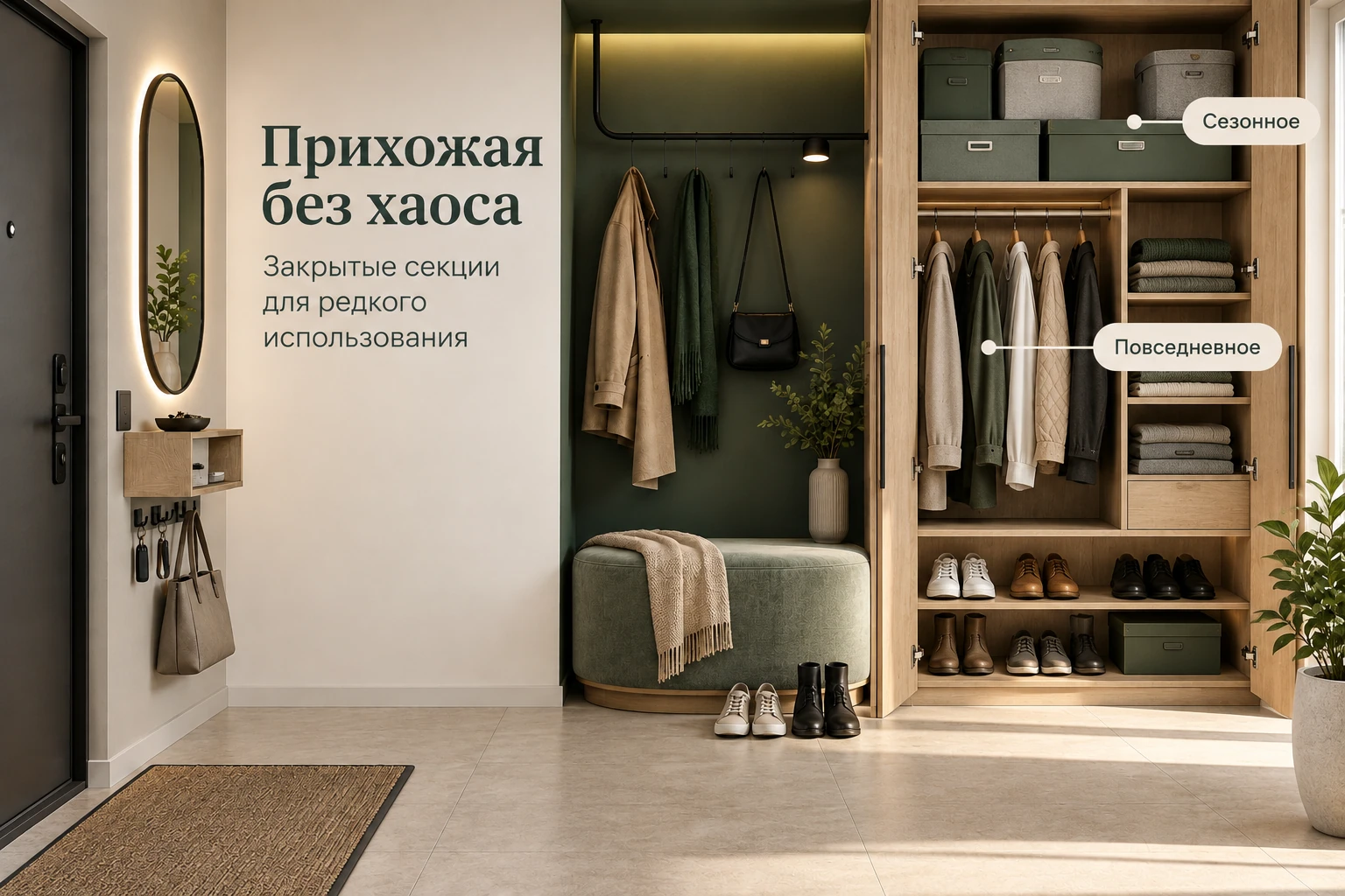 Прихожая без хаоса: Сезонные вещи