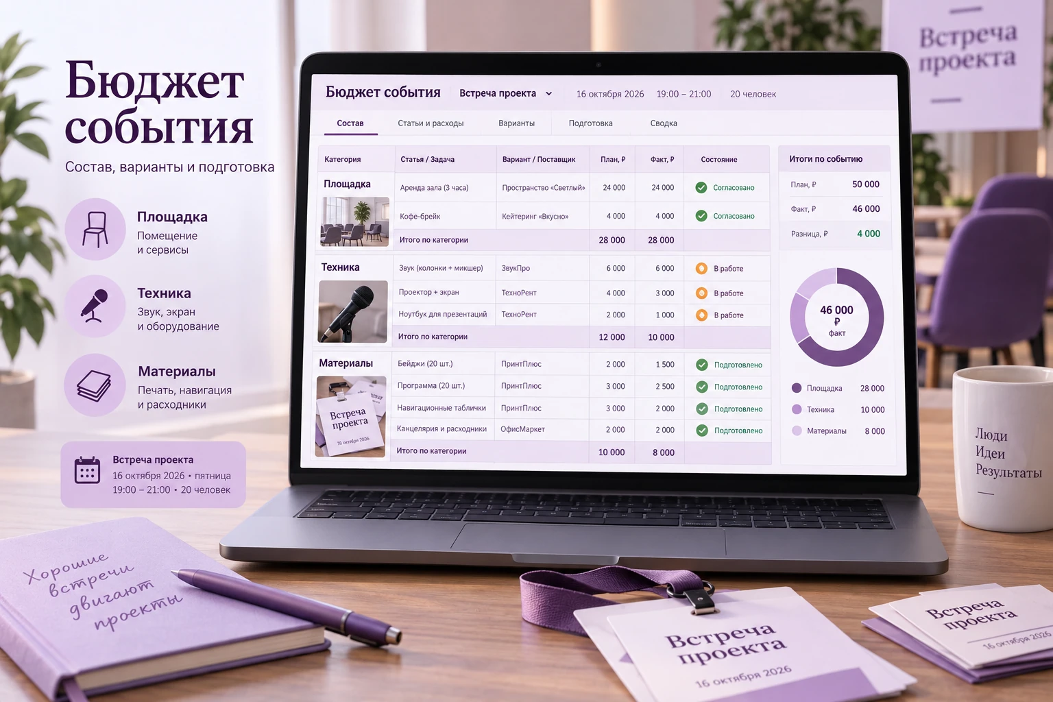 Бюджет события — представление продукта