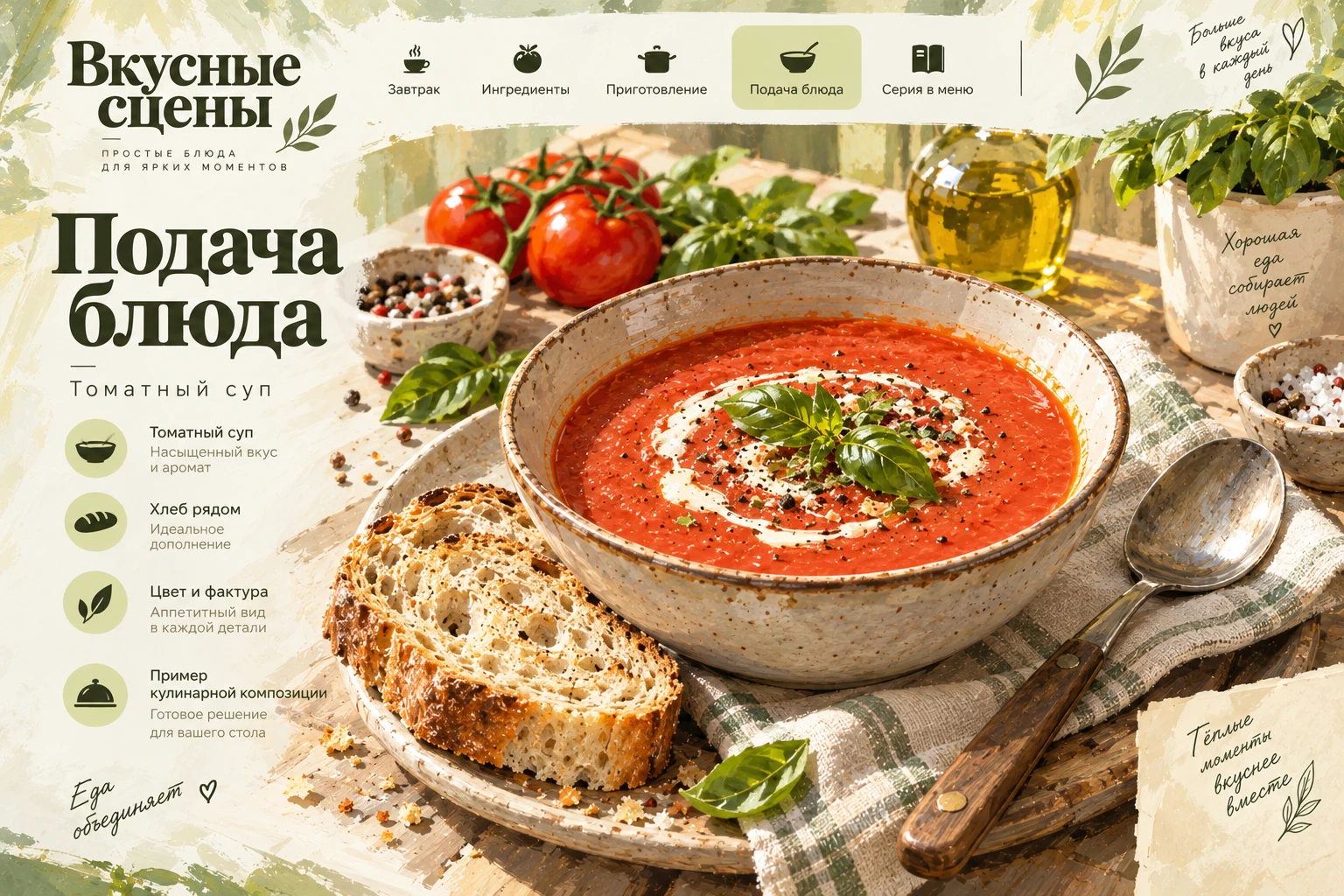Вкусные сцены: Подача блюда