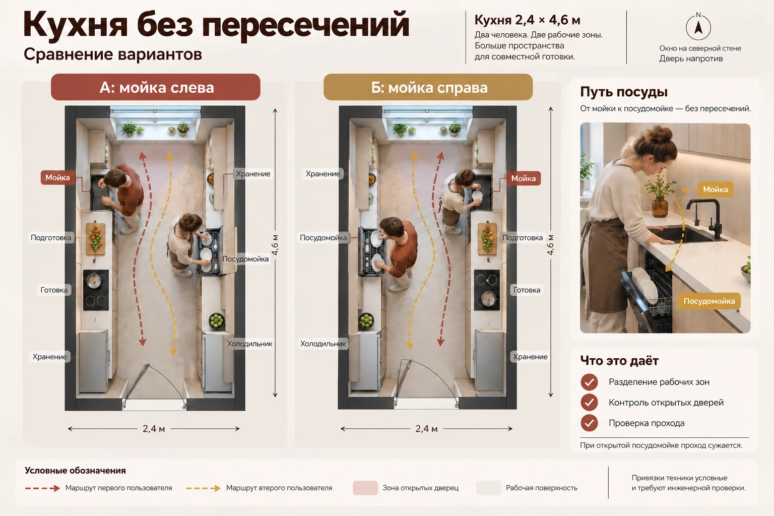 Кухня без пересечений: Сравнение вариантов