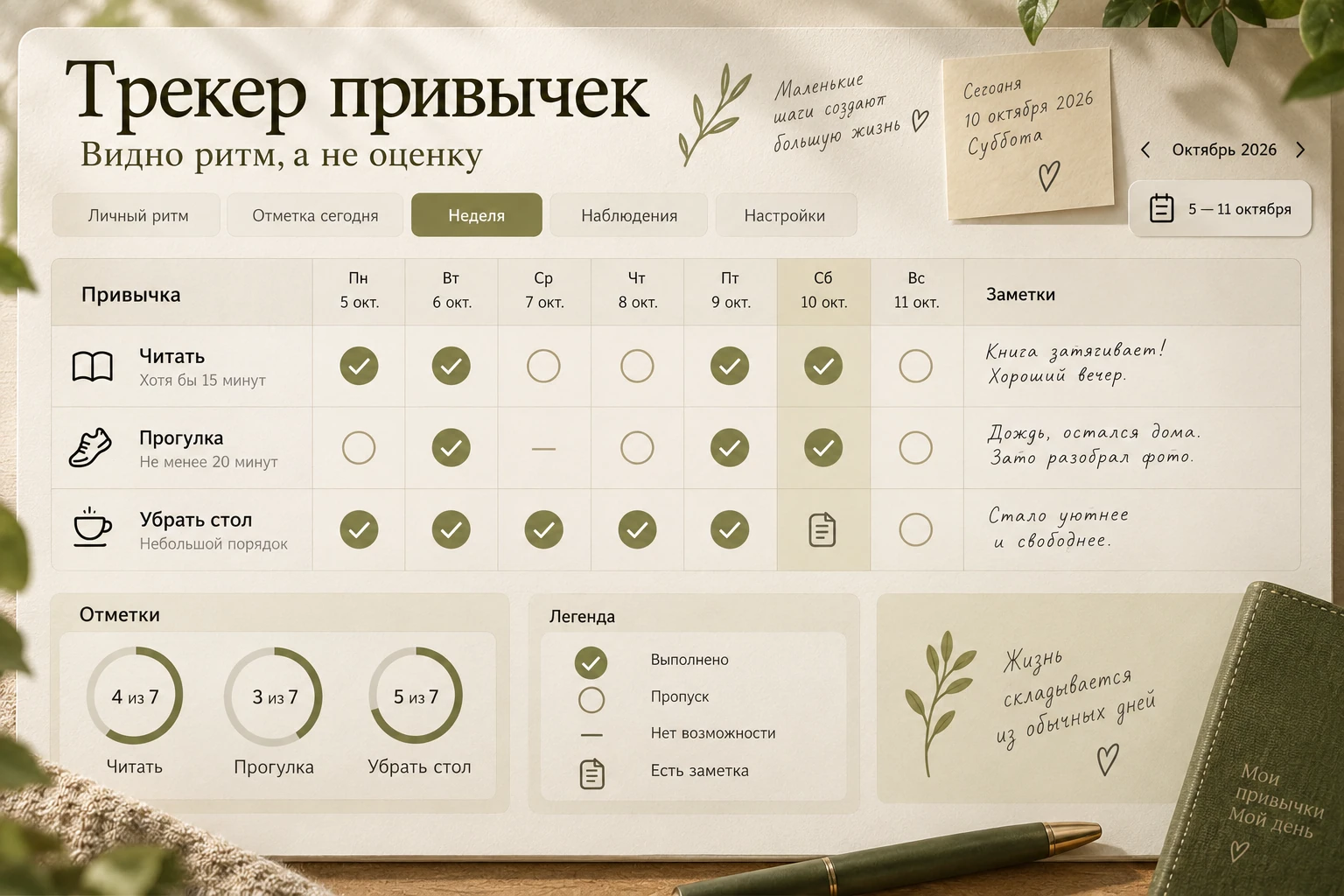 Трекер привычек: Неделя