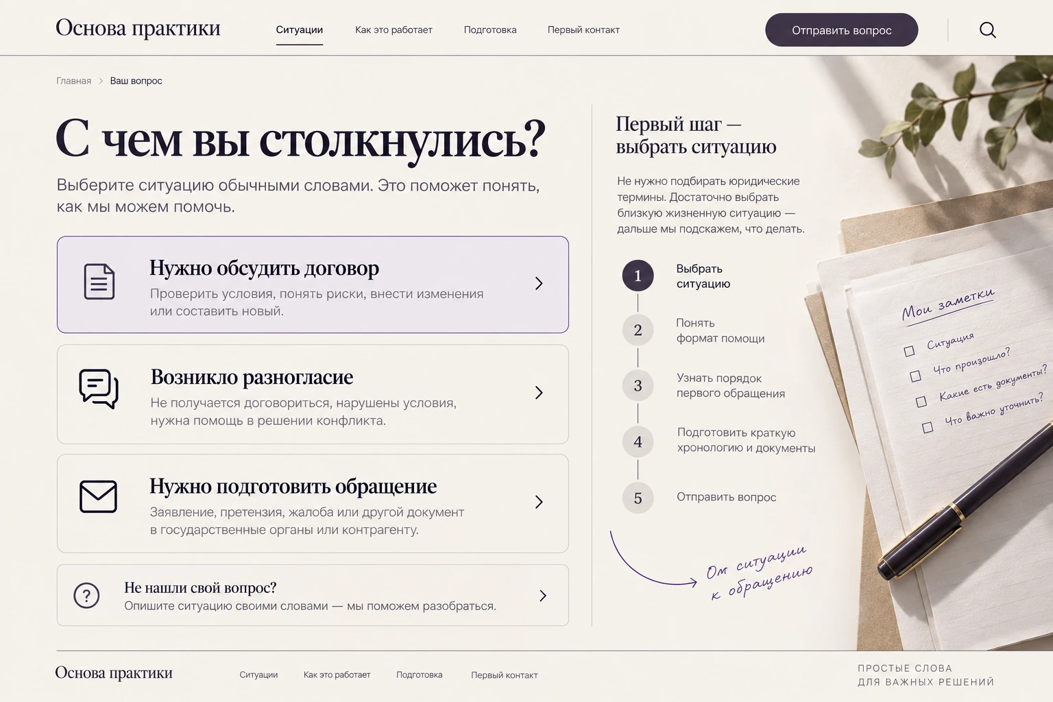 Основа практики: Ваш вопрос