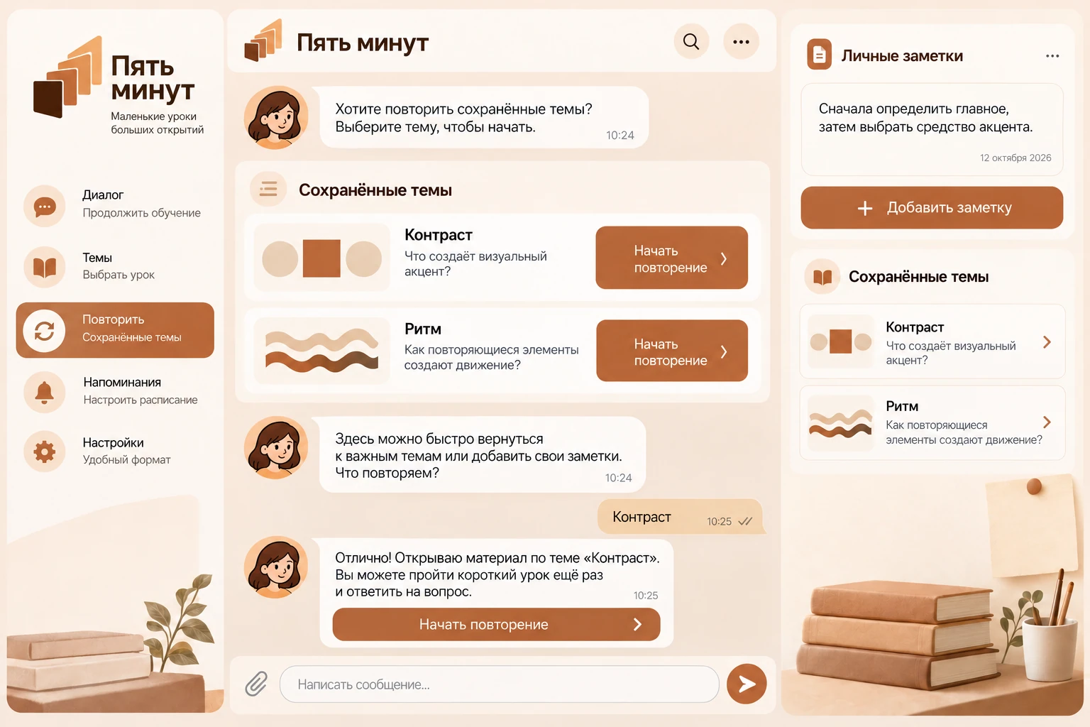 Пять минут: Повторить