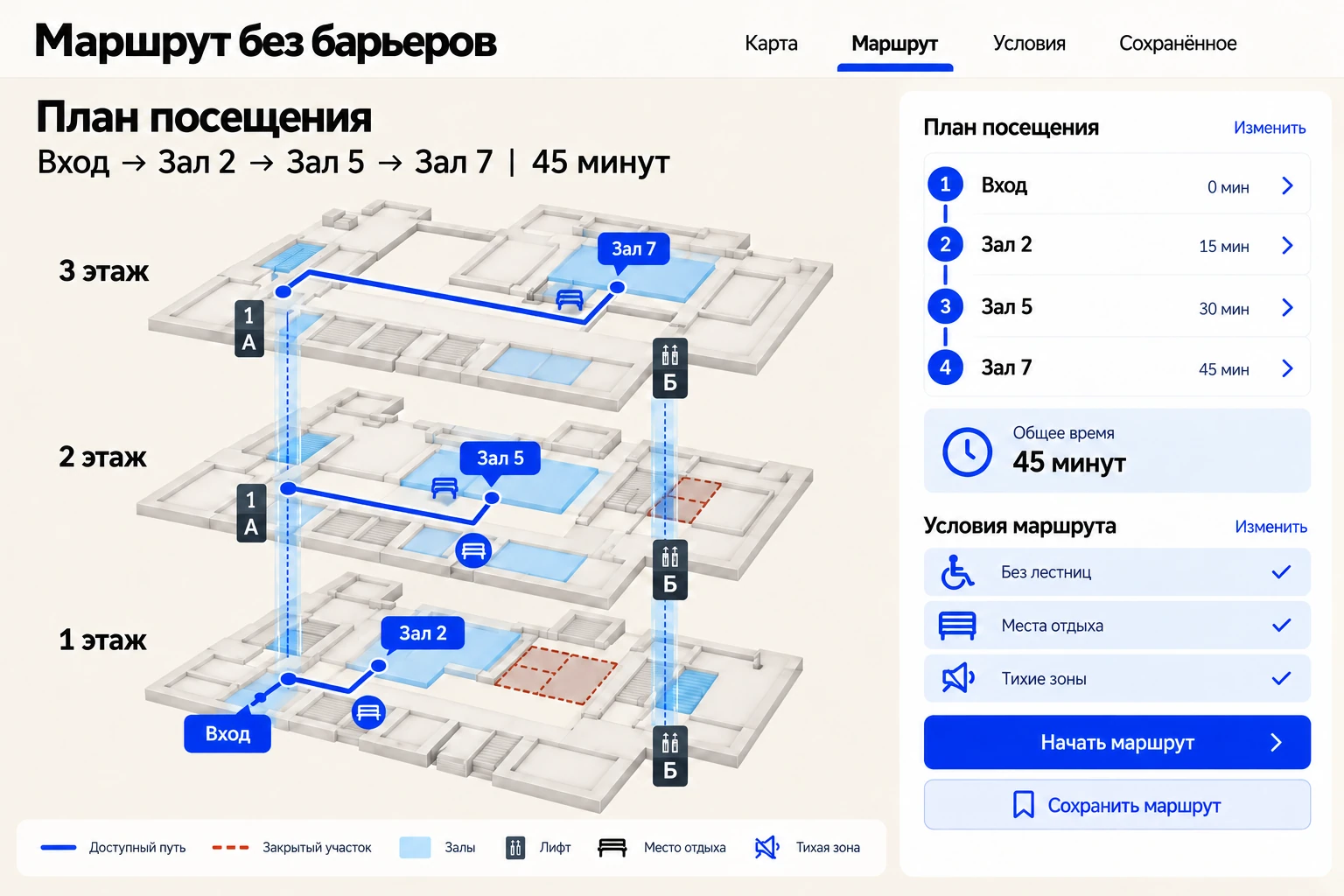 Маршрут без барьеров: План посещения