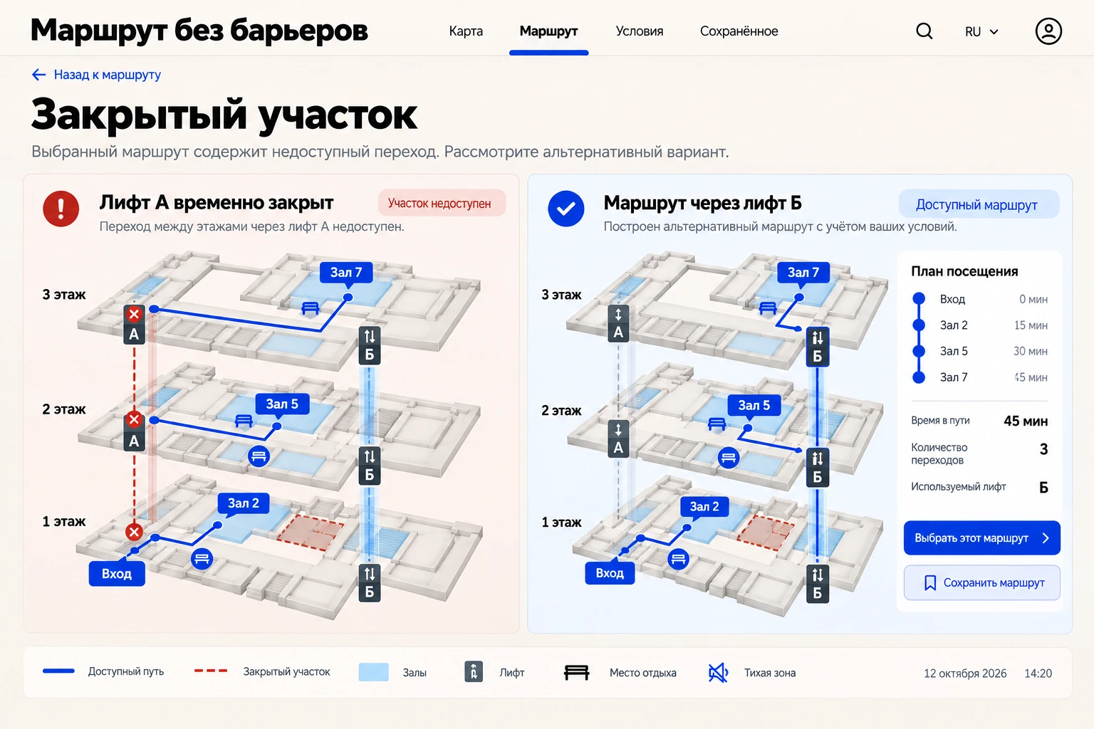 Маршрут без барьеров: Закрытый участок