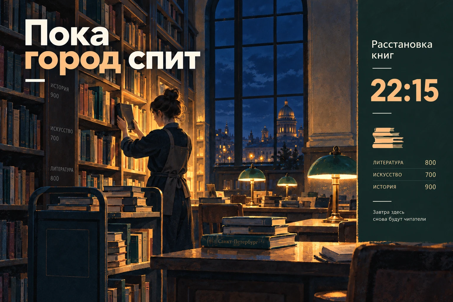 Пока город спит: Свет в библиотеке