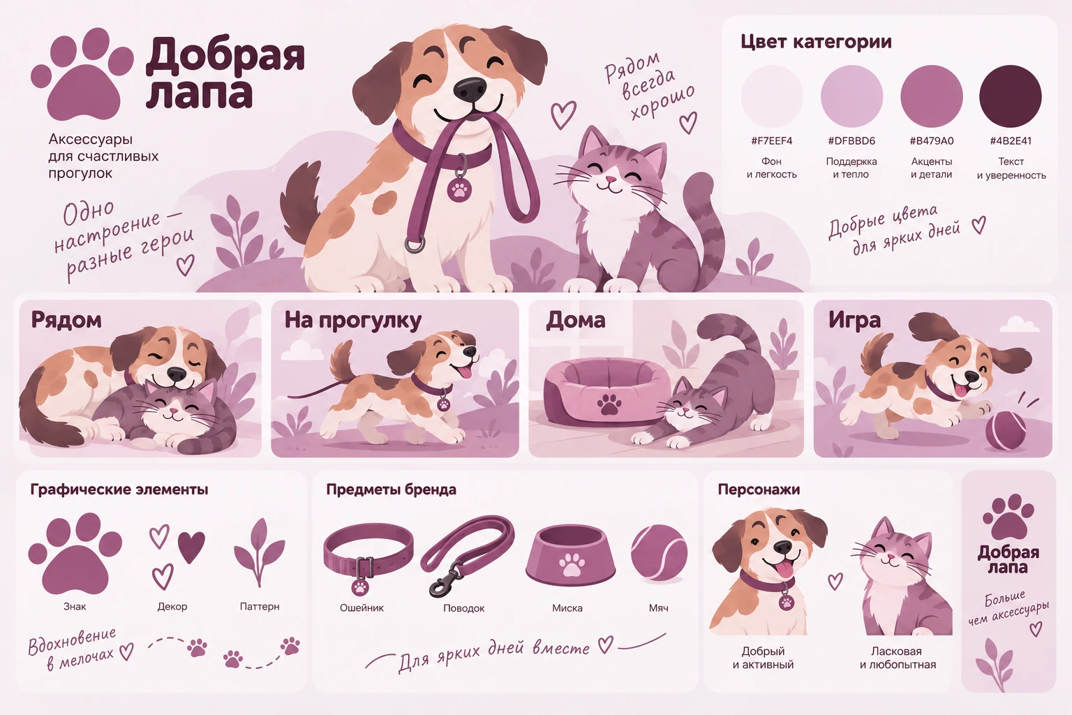 Добрая лапа: Цвет и персонажи