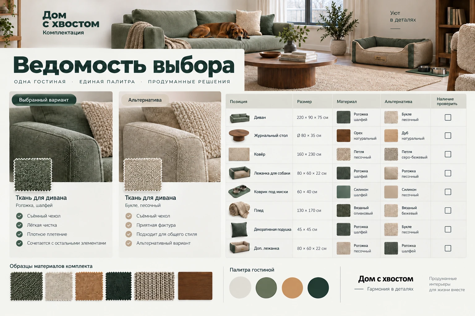 Дом с хвостом: Ведомость выбора