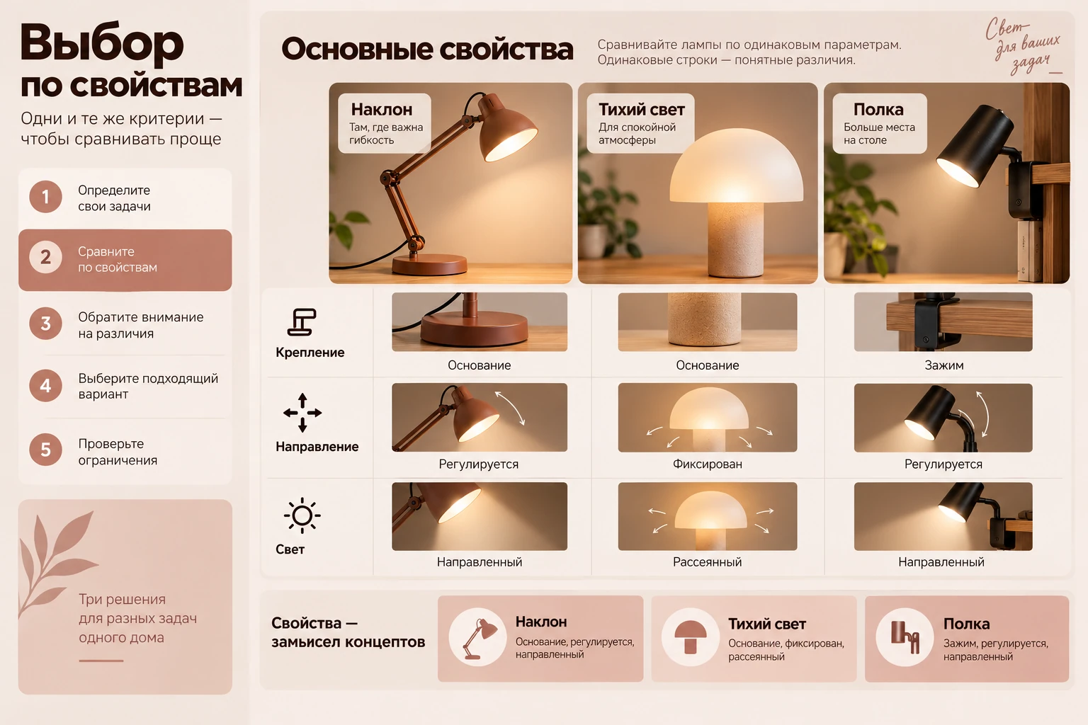 Выбор по свойствам: Основные свойства