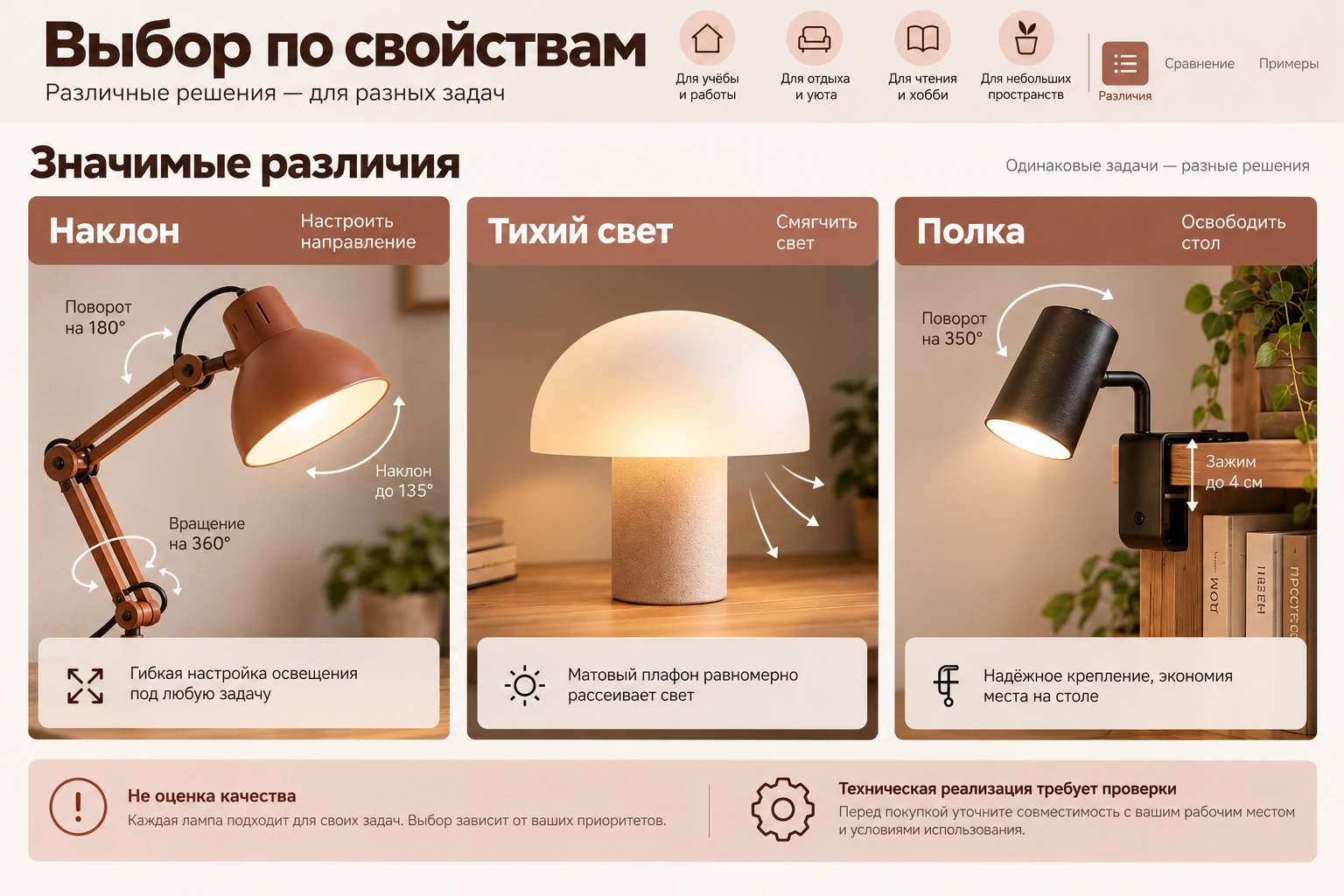 Выбор по свойствам: Различия