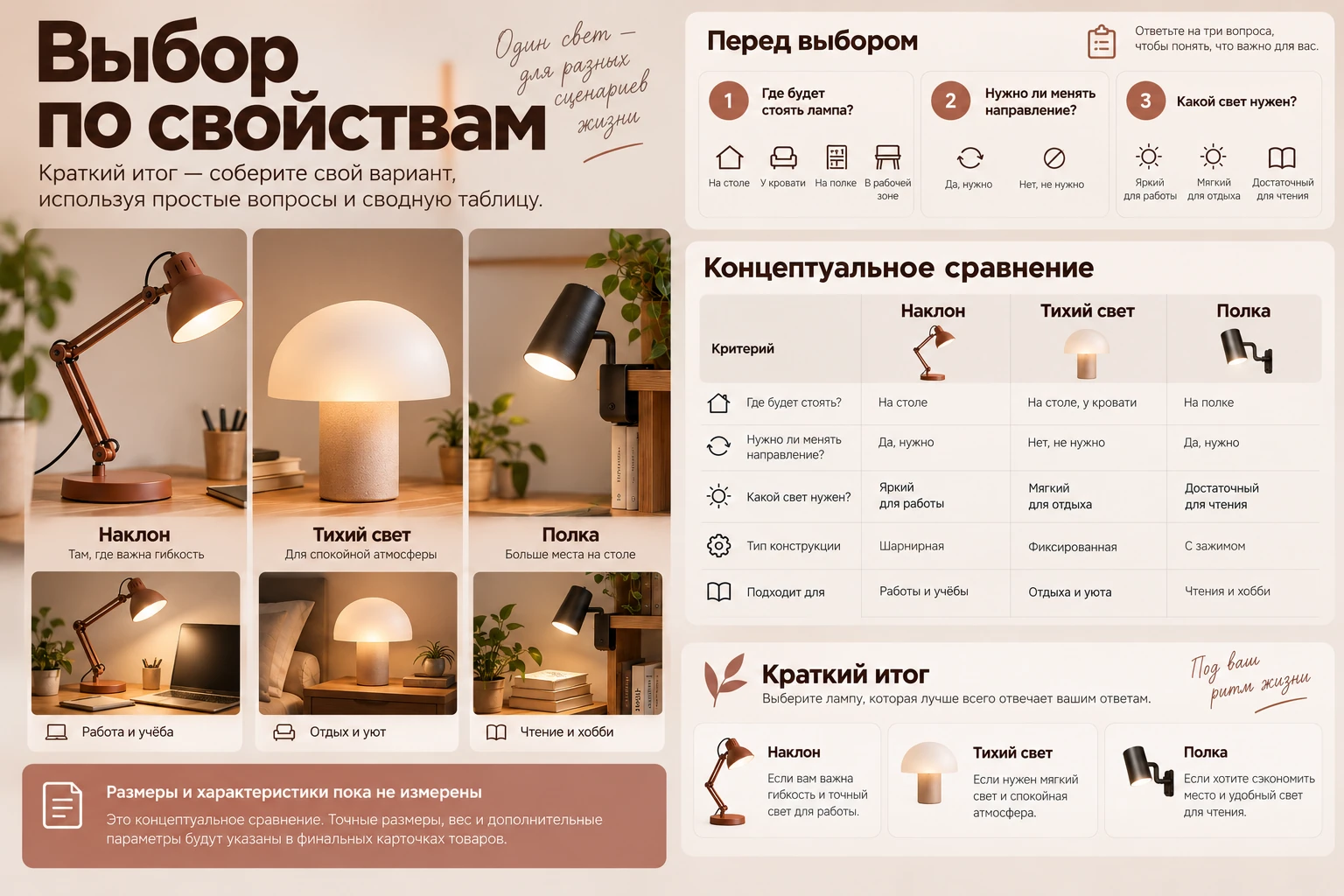 Выбор по свойствам: Краткий итог