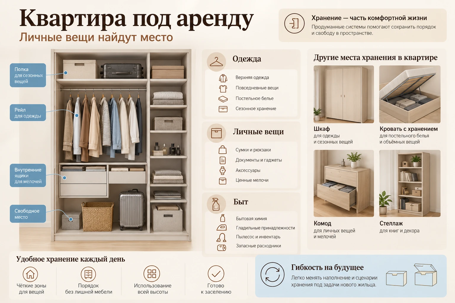 Квартира под аренду: Хранение