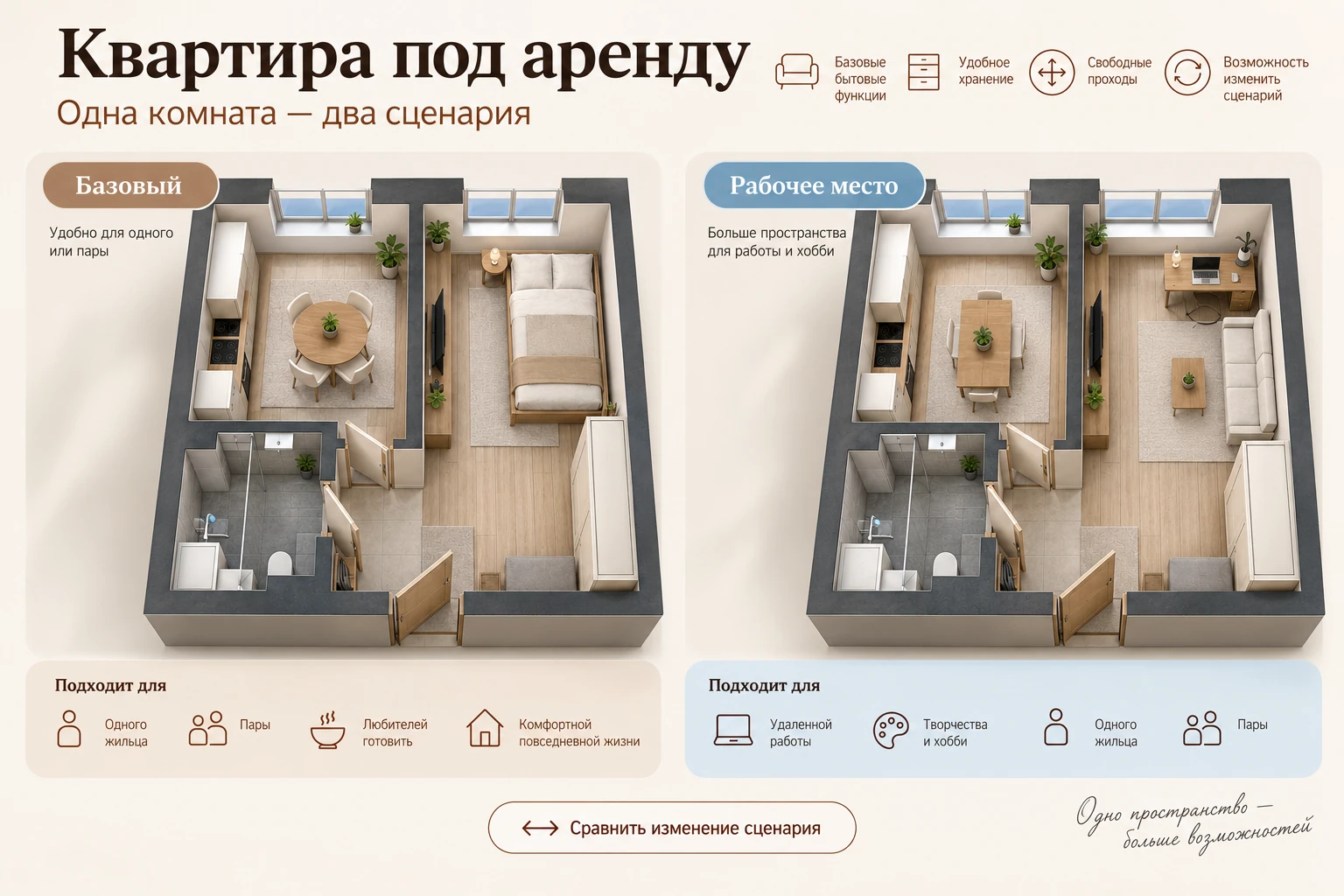 Квартира под аренду: Гибкость использования