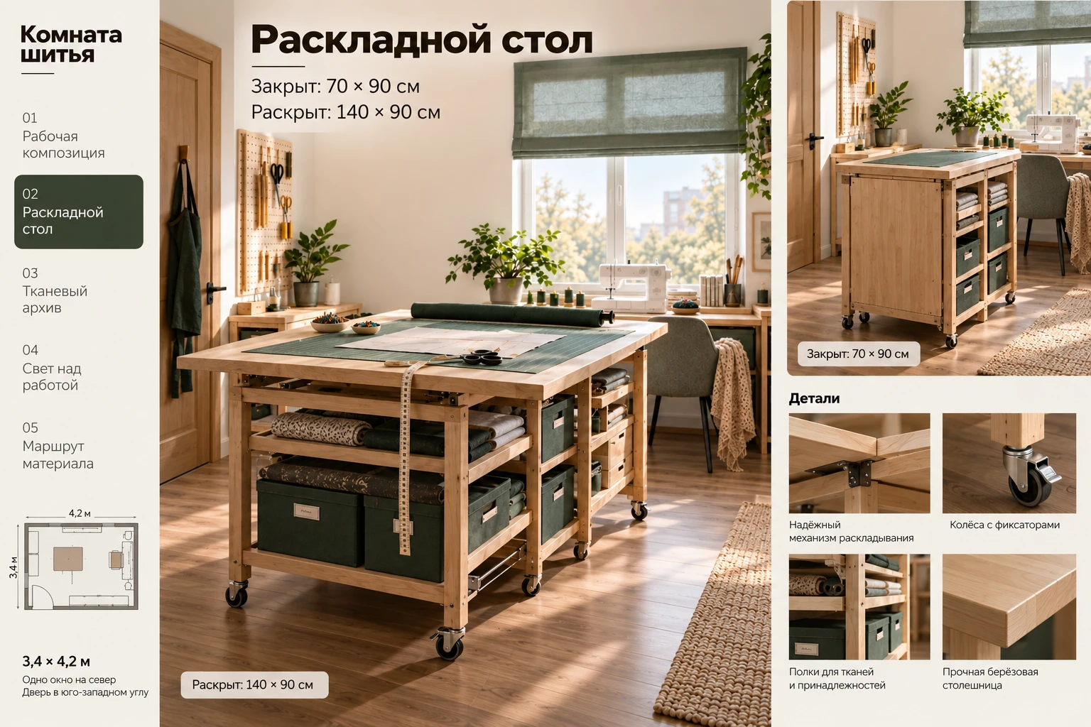 Комната шитья: Раскладной стол