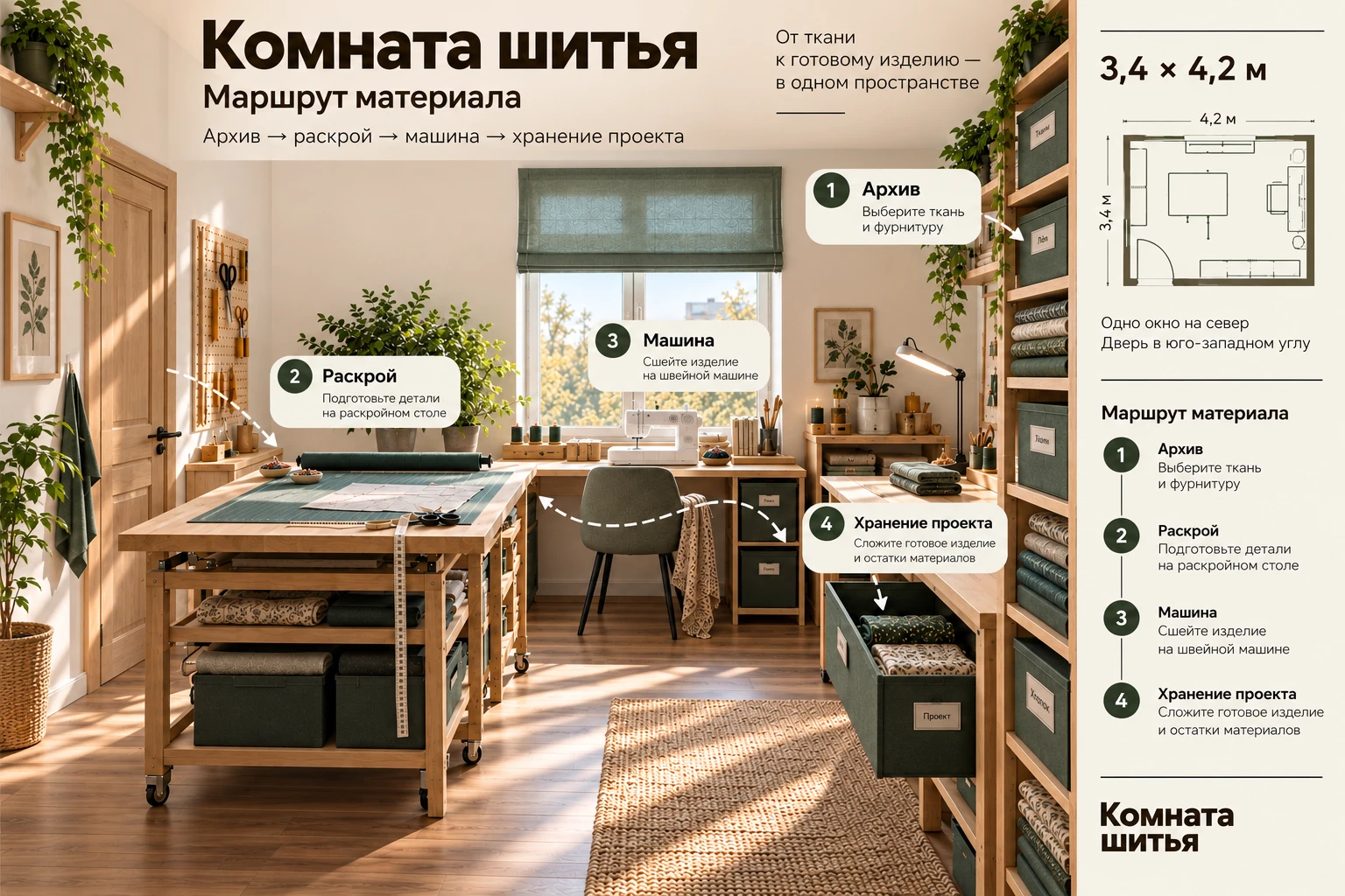 Комната шитья: Маршрут материала