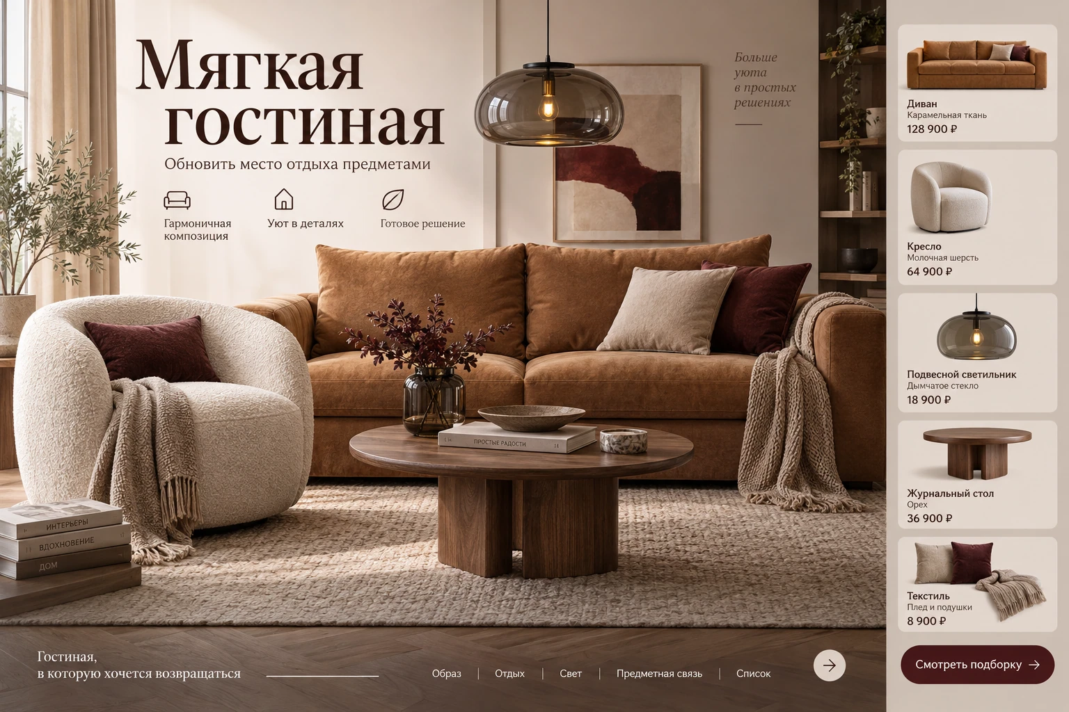 Мягкая гостиная — представление продукта