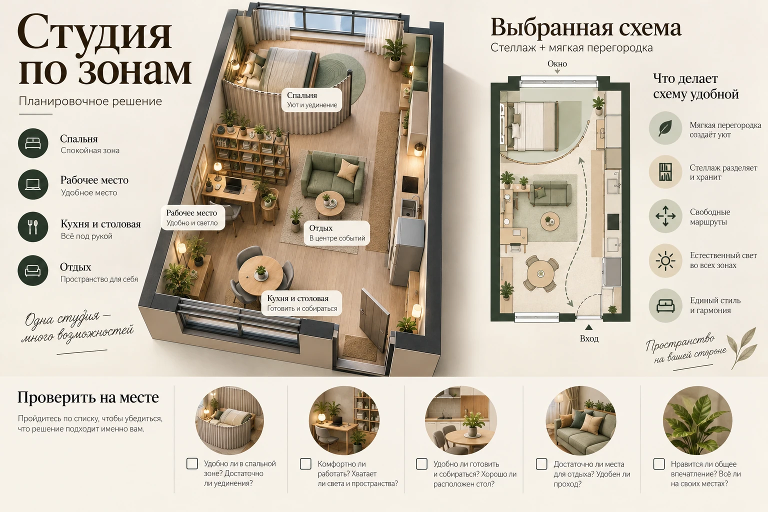 Студия по зонам: Выбранная схема