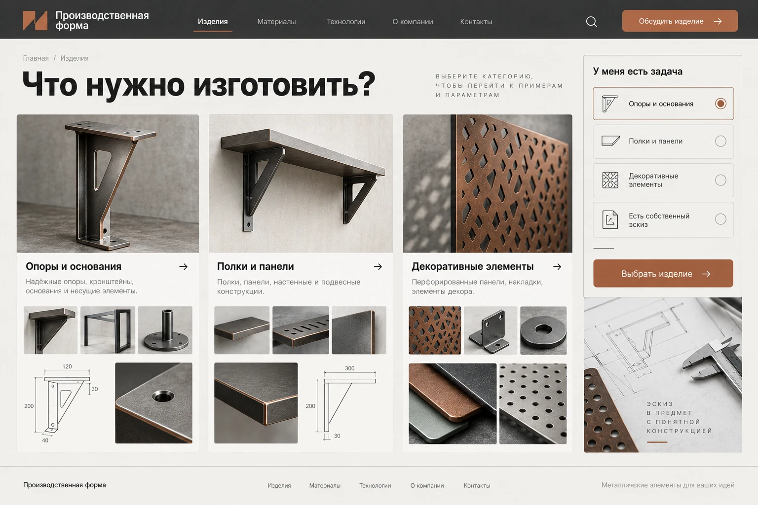 Производственная форма: Что производим