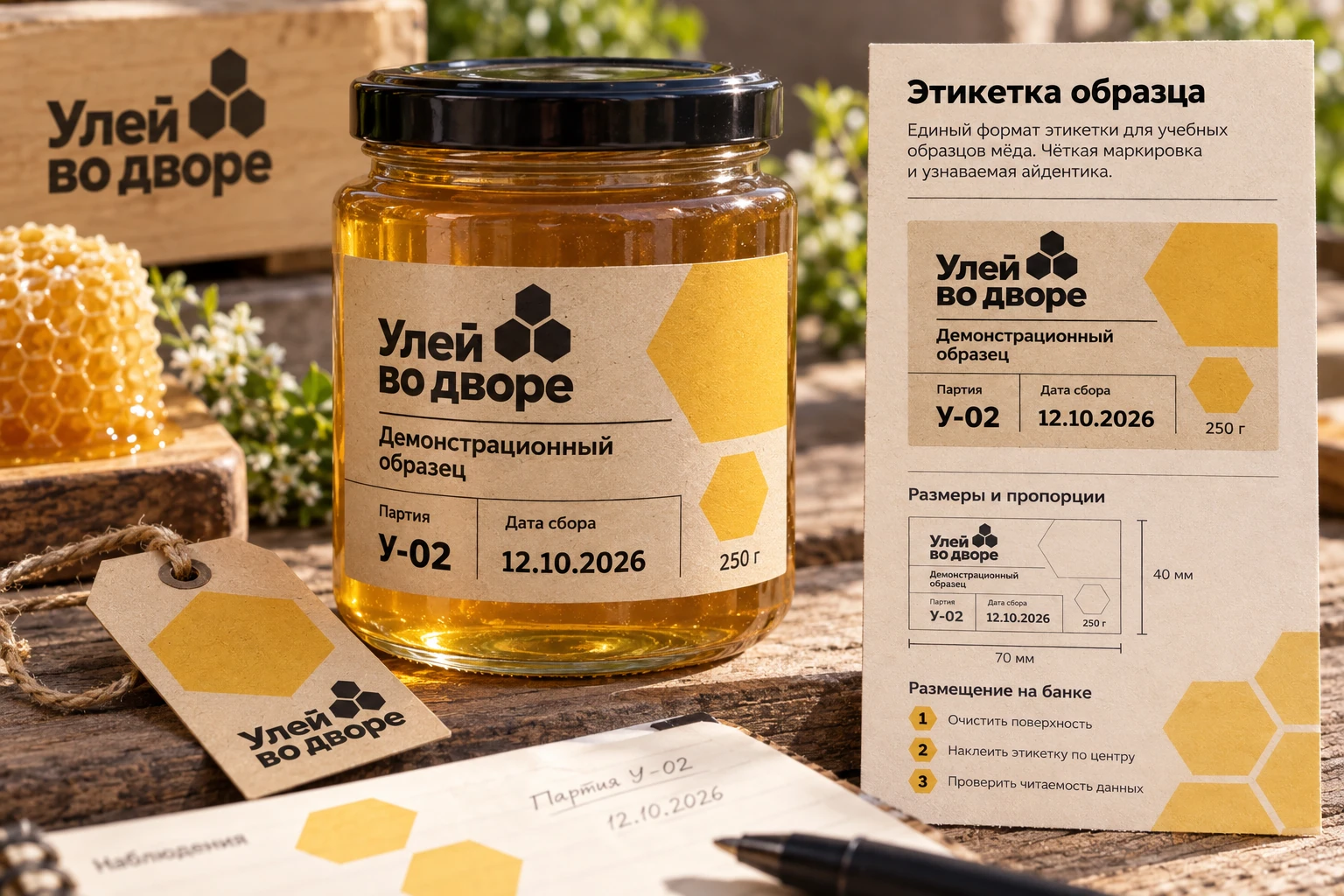 Улей во дворе: Этикетка образца