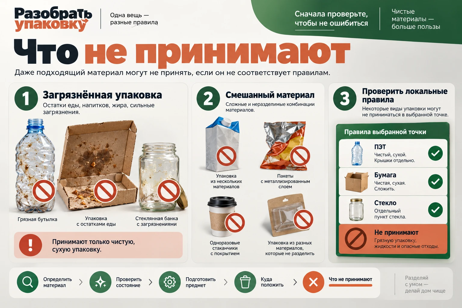 Разобрать упаковку: Что не принимают