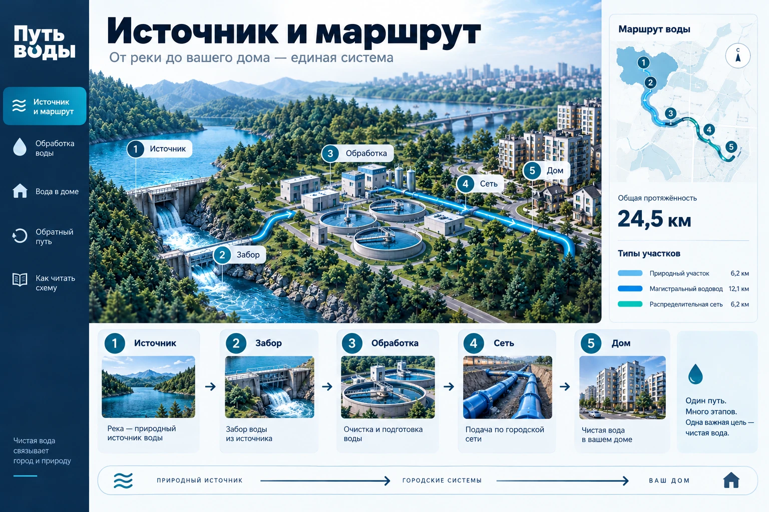 Путь воды: Источник и маршрут