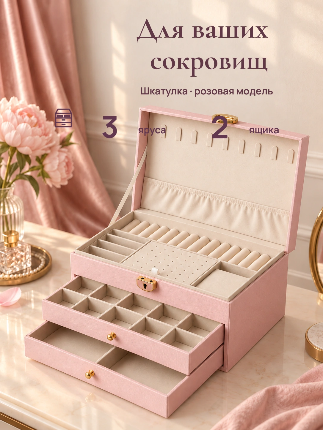 Бережно · шкатулка для украшений: готовая обложка карточки товара
