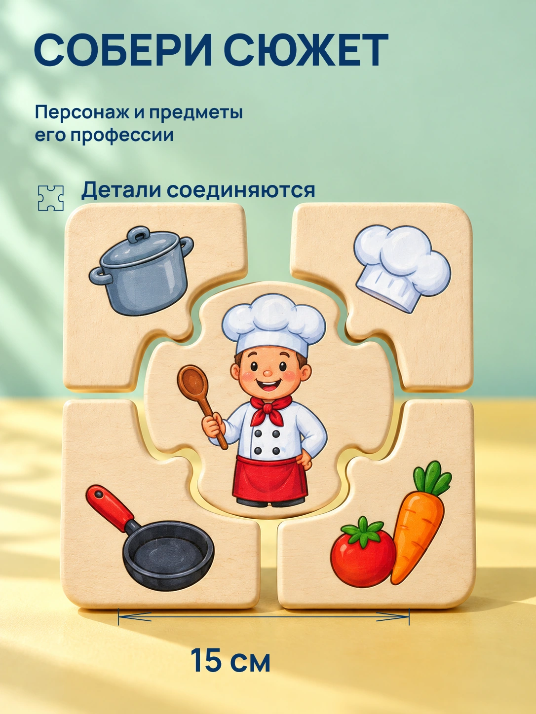Деревянные пазлы профессии: СОБЕРИ СЮЖЕТ