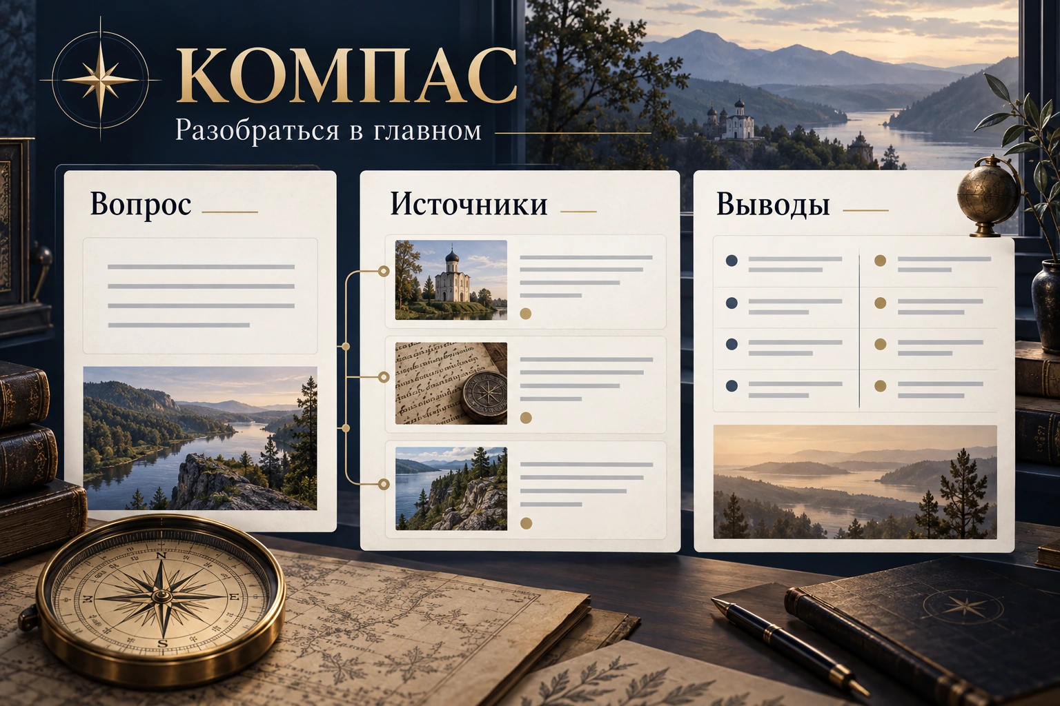Концепт «Компас»: Помощник для исследований
